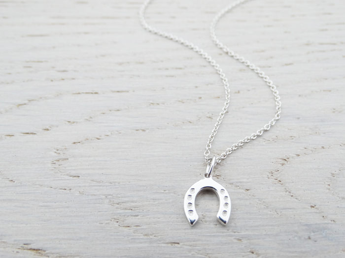 Tiny Silver Horseshoe Necklace - Good Luck Charm - Sterling Silver
