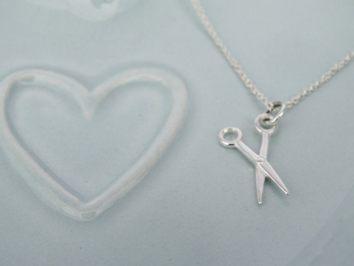 Tiny Silver Scissors Necklace - Sterling Silver