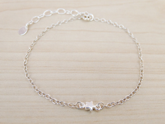 Tiny Silver Star Bracelet - Sterling Silver