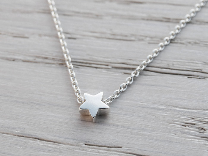 Tiny Silver Star Necklace - Sterling Silver