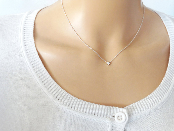 Tiny Silver Star Necklace - Sterling Silver