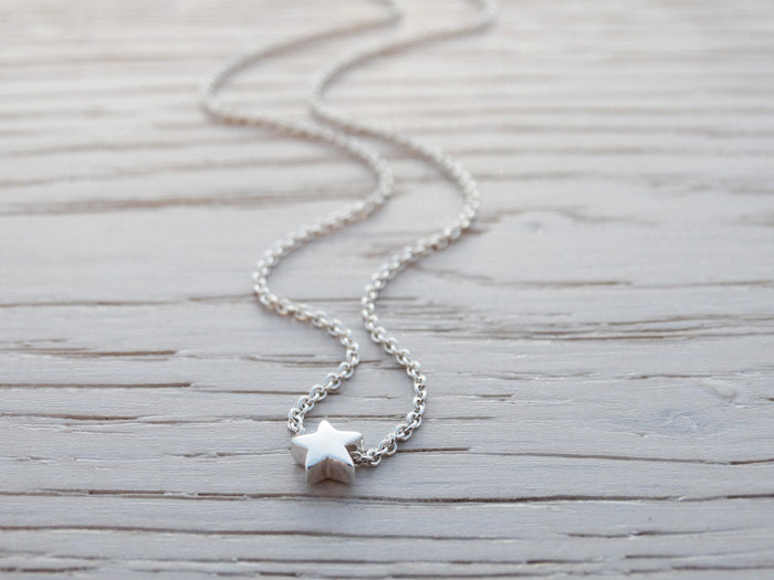 Tiny Silver Star Necklace - Sterling Silver