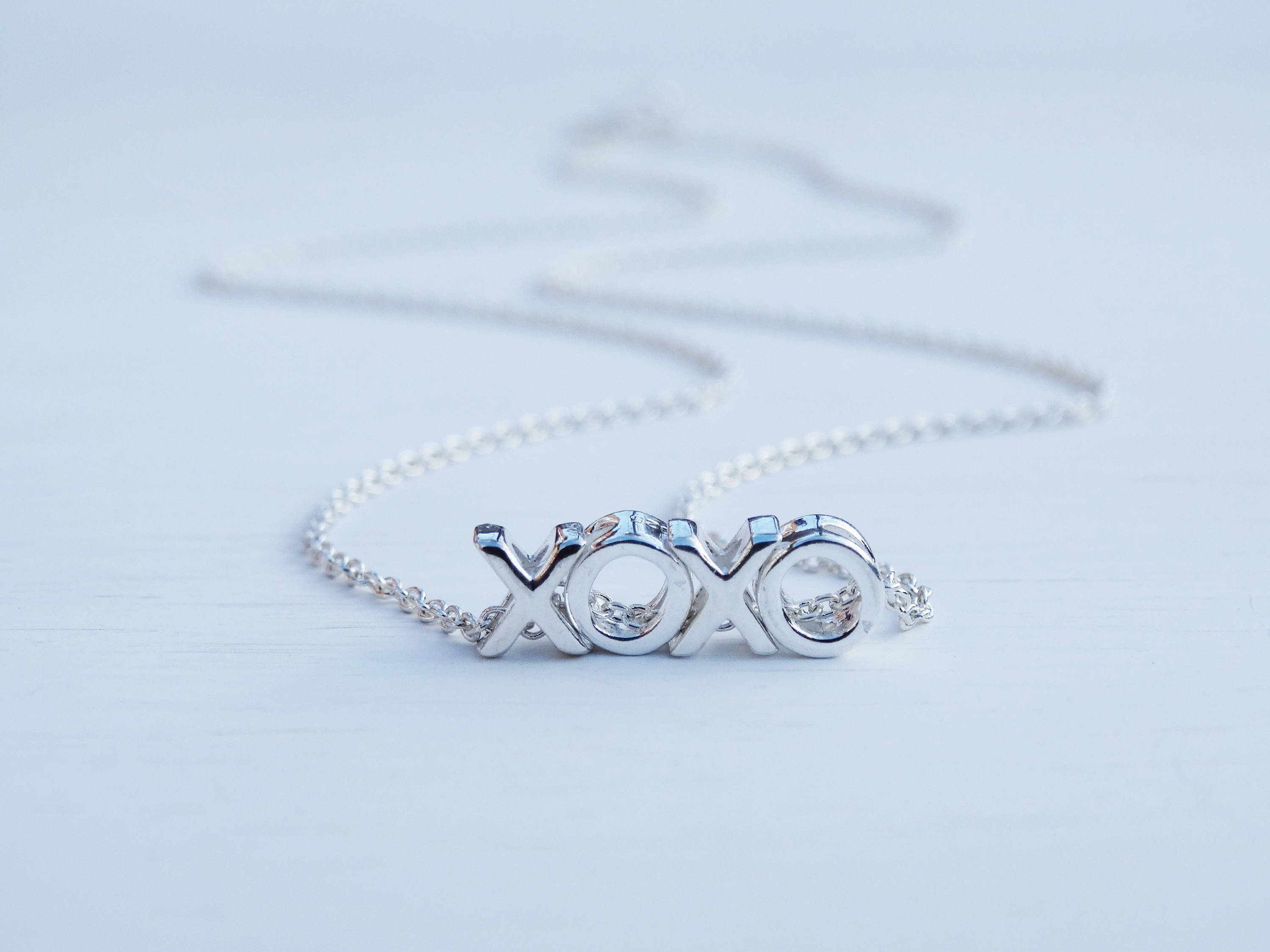 XOXO Silver Necklace, Hugs &amp; Kisses, Sterling Silver