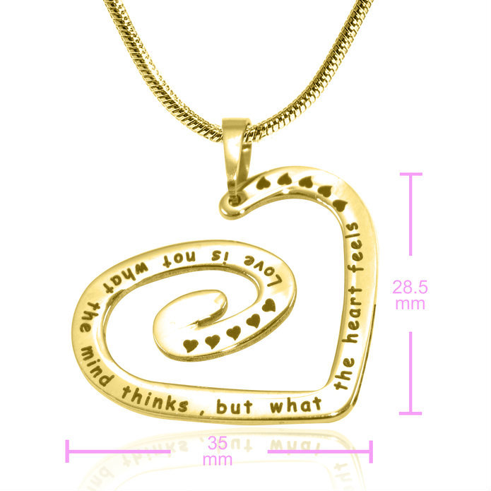 Personalized Swirls of My Heart Necklace - 18ct Gold Plated - Handmade By AOL Special