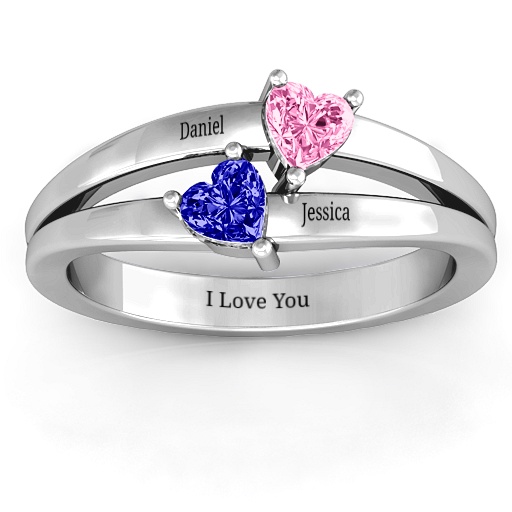 Twin Hearts Ring - Handmade By AOL Special