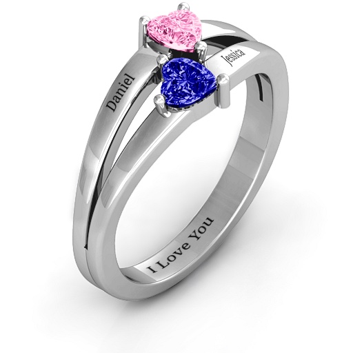 Twin Hearts Ring - Handmade By AOL Special