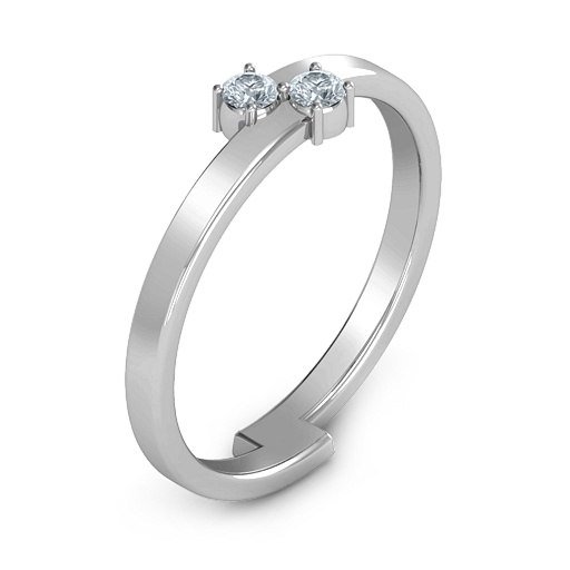 Diagonal Dazzle Ring With 2-3 Gemstones - Handmade By AOL Special