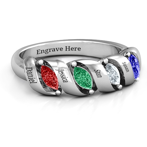 Spiral Marquise Row Ring - Handmade By AOL Special