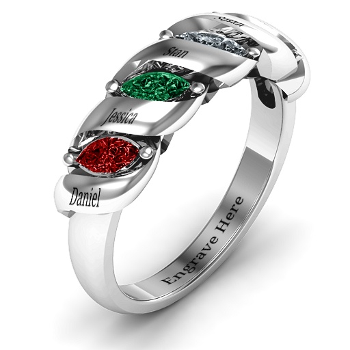 Spiral Marquise Row Ring - Handmade By AOL Special