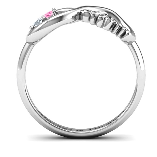 Sterling Silver 2-10 Stone Nana Infinity Ring - Handmade By AOL Special