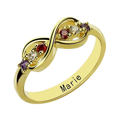 Stones Personalized Rings Walmart AOL Special 18ct Gold Plated