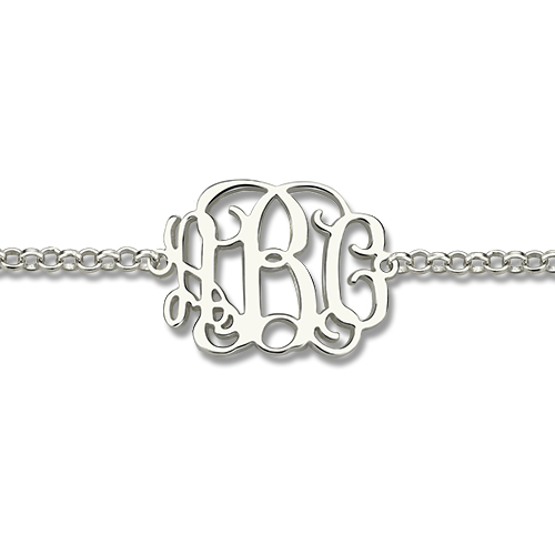 Sterling Silver Monogram Bracelet - Handmade By AOL Special